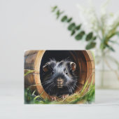 Guinea Pig Pet Lover Cavy Waterverf Briefkaart (Staand voorkant)