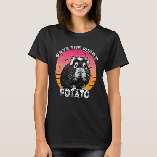 Guinea Pig Save The Furry Potato T-shirt (Voorkant)