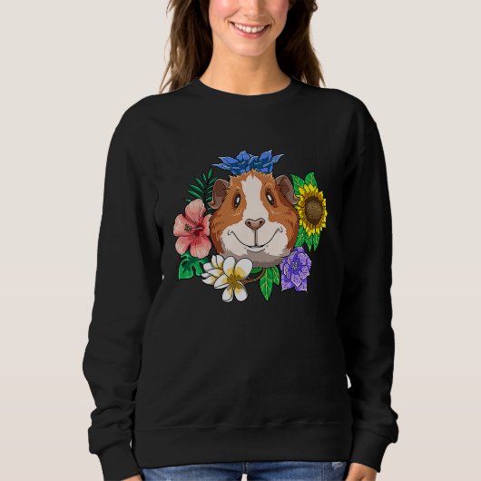 Guinea Pig Smile Flowers Laughter for a Guinea pig Trui (Voorkant)