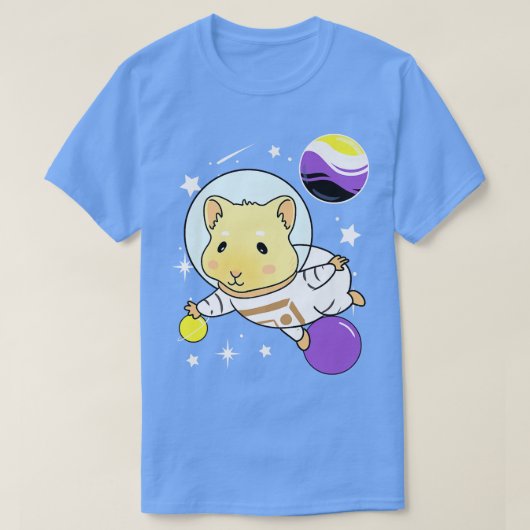 Guinea Pig Space Nonbinary Pride  T-shirt (Design voorkant)