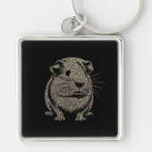 Guinea Pig sparkling Key Ring Sleutelhanger (Voorkant)