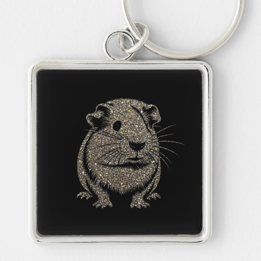 Guinea Pig sparkling Key Ring Sleutelhanger (Voorkant)