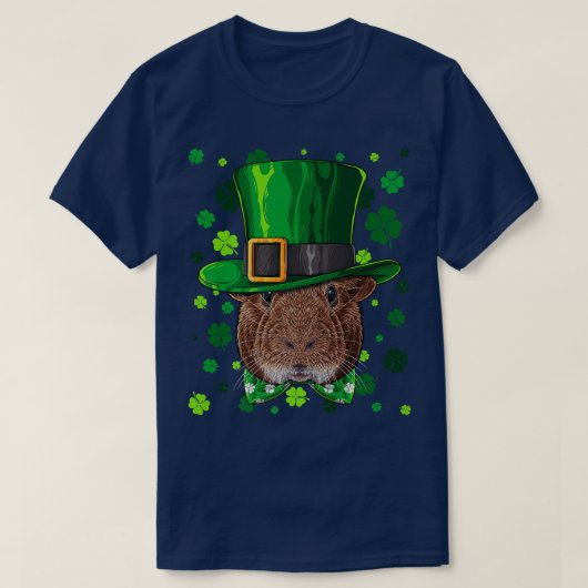Guinea Pig St Patricks Day Animal Leprechaun Hat S T-shirt (Design voorkant)