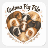 Guinea Pig Stapel Vierkante Sticker (Voorkant)