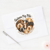 Guinea Pig Stapel Vierkante Sticker (Envelop)