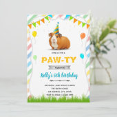Guinea Pig verjaardagsuitnodiging Kaart (Staand voorkant)