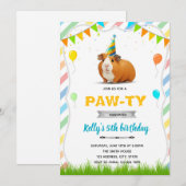 Guinea Pig verjaardagsuitnodiging Kaart (Voorkant / Achterkant)