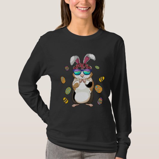 Guinea Pig With Cute Bunny Ears Happy Easter Day E T-shirt (Voorkant)