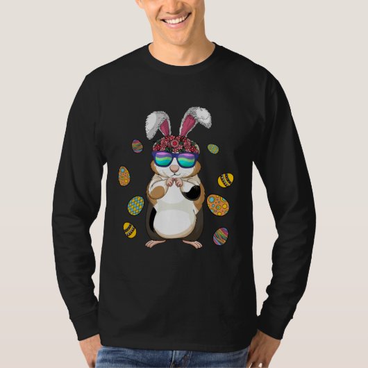 Guinea Pig With Cute Bunny Ears Happy Easter Day E T-shirt (Voorkant)