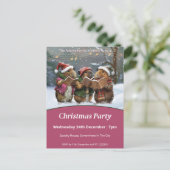 Guinea Pigs Carol Singers Kerst Uitnodiging Briefkaart (Staand voorkant)