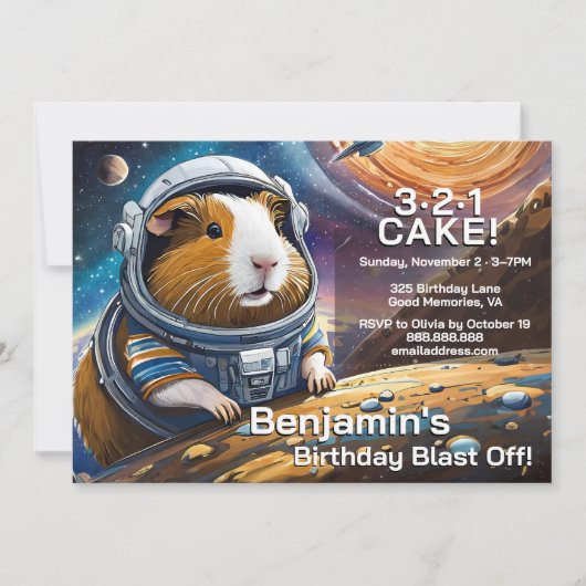Guinea Pigs in Space, Countdown to Cake Birthday I Kaart (Voorkant)