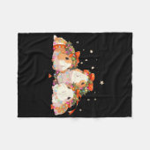 Guinea Pigs Tangled Up In Christmas Lights Guinea Fleece Deken (Voorkant (Horizontaal))