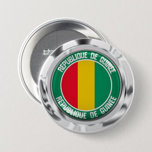 Guinea Round Emblem Ronde Button 7,6 Cm (Voorkant /achterkant)