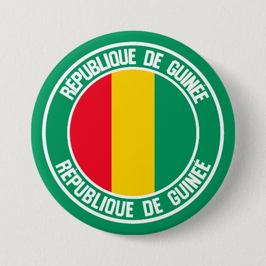 Guinea Round Emblem Ronde Button 7,6 Cm (Voorkant)