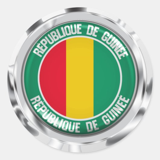 Guinea Round Emblem Ronde Sticker (Voorkant)
