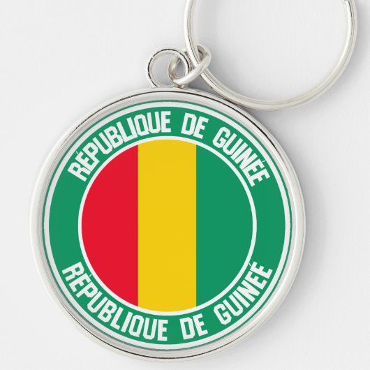 Guinea Round Emblem Sleutelhanger (Voorkant)