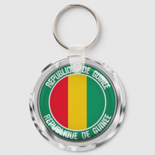 Guinea Round Emblem Sleutelhanger (Voorkant)
