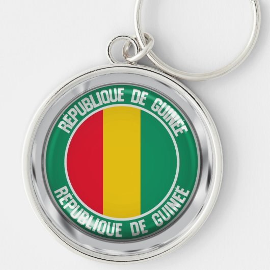 Guinea Round Emblem Sleutelhanger (Voorkant)