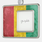 Guinea Verzilverd Omlijst Ornament (Links)