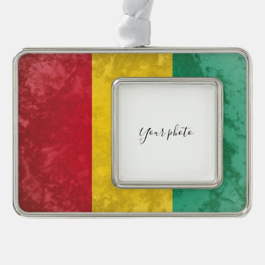 Guinea Verzilverd Omlijst Ornament (Voorkant)