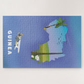 Guinea Zuid-Afrika Ski-posterprint. Legpuzzel (Horizontaal)