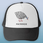 Guineafowl Bird gepersonaliseerd Trucker Pet<br><div class="desc">Een leuke Guinee Fowl pikken over. Originele versie door Nic Squirrell. Wijzig de naam of tekst om deze te personaliseren.</div>