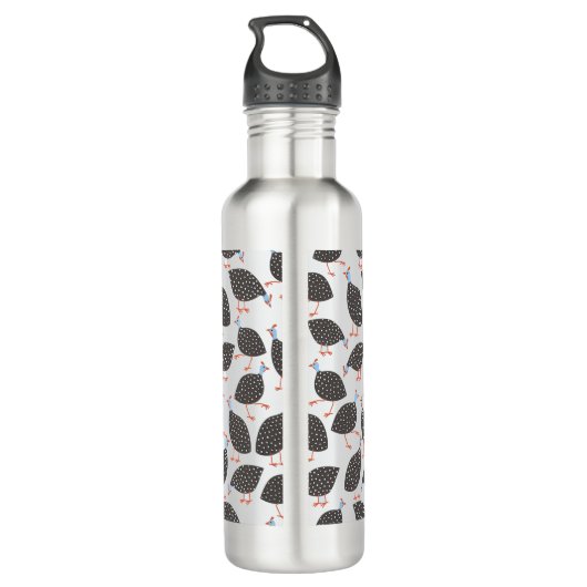Guineafowl Fun Bird Pattern Waterfles (Achterkant)