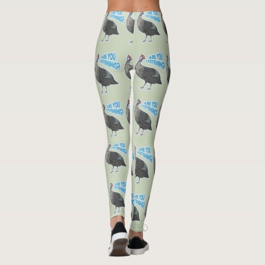 Guineafowl Funny loud bird cartoon Leggings (Achterkant)