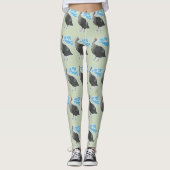 Guineafowl Funny loud bird cartoon Leggings (Voorkant)