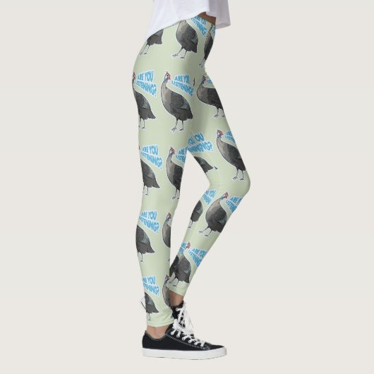 Guineafowl Funny loud bird cartoon Leggings (Rechts)