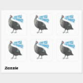 Guineafowl Funny loud bird cartoon Vierkante Sticker (Vel)