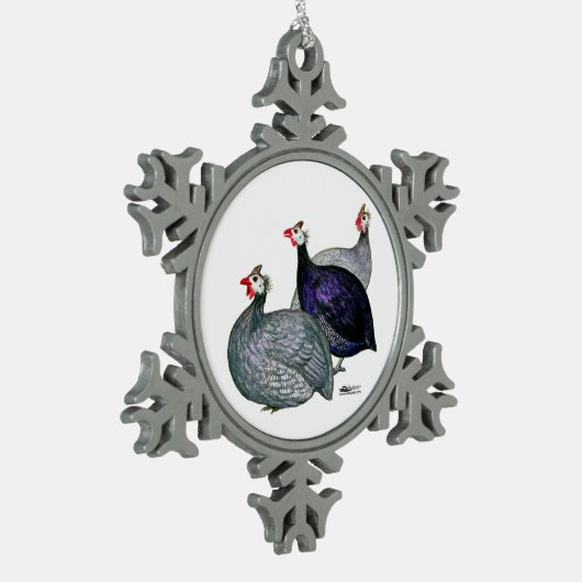 Guineas Drie Tin Sneeuwvlok Ornament (Links)