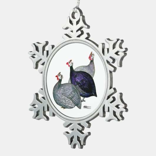 Guineas Drie Tin Sneeuwvlok Ornament (Rechts)