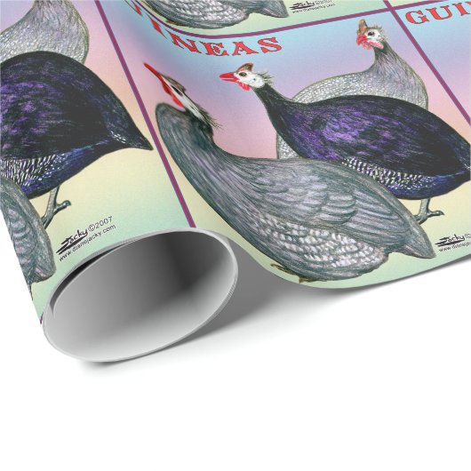 Guineas Three Fowl Cadeaupapier (Rol Hoek)