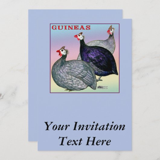 Guineas Three Fowl Kaart (Voorkant / Achterkant)