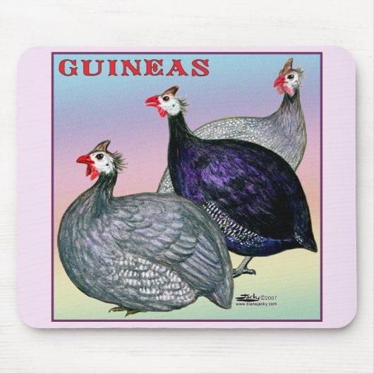 Guineas Three Fowl Muismat (Voorkant)