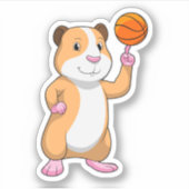 Guinee als Basketball-speler met Basketball.pn Sticker (Voorkant)