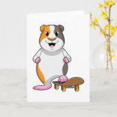 Guinee als Skater met skateboard Kaart (Gele Bloem)