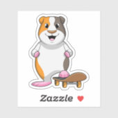 Guinee als Skater met skateboard Sticker (Vel)