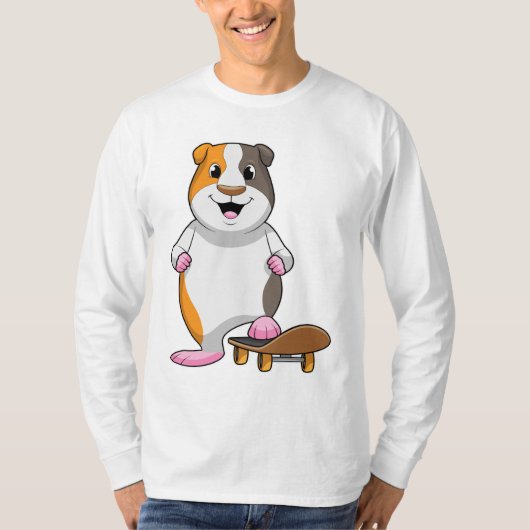 Guinee als Skater met skateboard T-shirt (Voorkant)