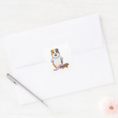 Guinee als Skater met skateboard Vierkante Sticker (Envelop)