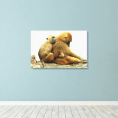 Guinee-Bavianen Canvas Afdruk (Insitu (Houten vloer))