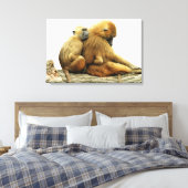 Guinee-Bavianen Canvas Afdruk (Insitu (Slaapkamer))