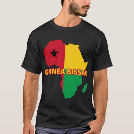 Guinee-Bissau-Guinee-Bissau Pride Vlag Kaart Afrik T-shirt (Voorkant)