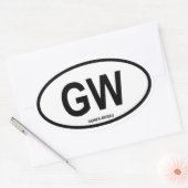 Guinee-Bissau "GW" Ovale Sticker (Envelop)