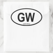 Guinee-Bissau "GW" Ovale Sticker (Tas)
