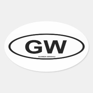 Guinee-Bissau "GW" Ovale Sticker