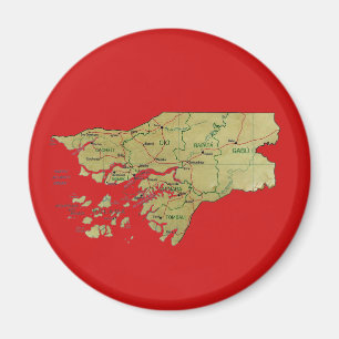 Guinee-Bissau Kaart Magnet