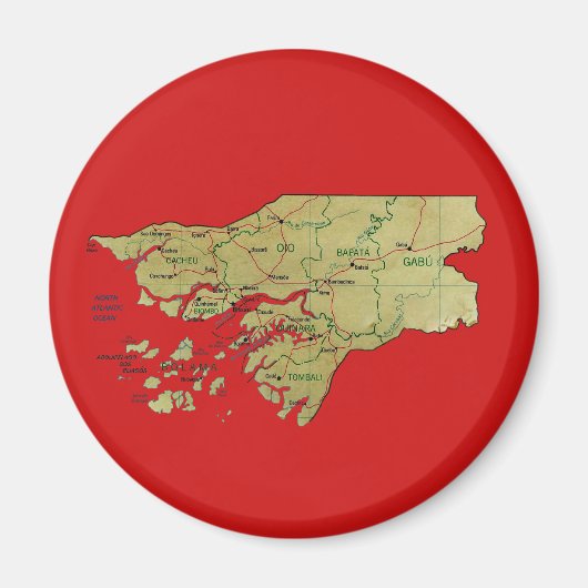 Guinee-Bissau Kaart Magnet (Voorkant)