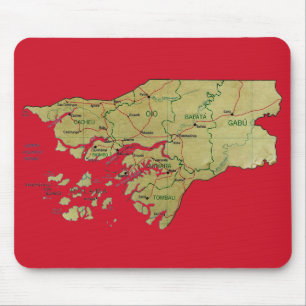 Guinee-Bissau-kaart Mousepad Muismat